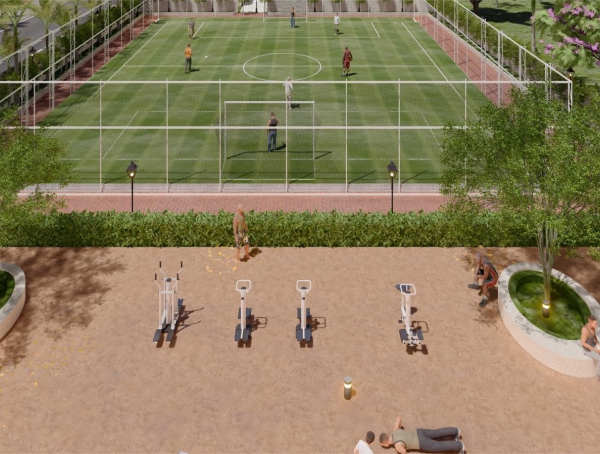 Street lights and infrastructure in plotted layout